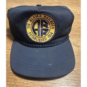 Vintage The Alaska Railroad Trucker Rope Hat Adjustable Fahrenheit Hat
